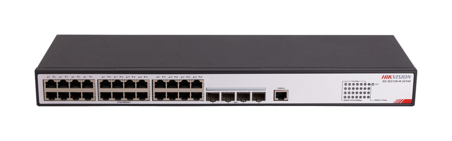 Hikvision 24-port L2+ switch 24 GE ports 4x 10GB SFP uplinks