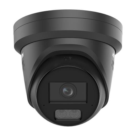 Hikvision ColorVu 8MP turret, 2.8mm lens, 30m hybrid-light, 130dB WDR, array microphone, strobe-light & siren, 12VDC/POE