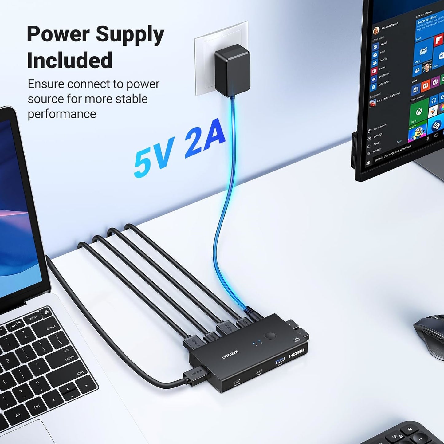 UGREEN HDMI 2.0 KVM Switch 2 In 1 Out