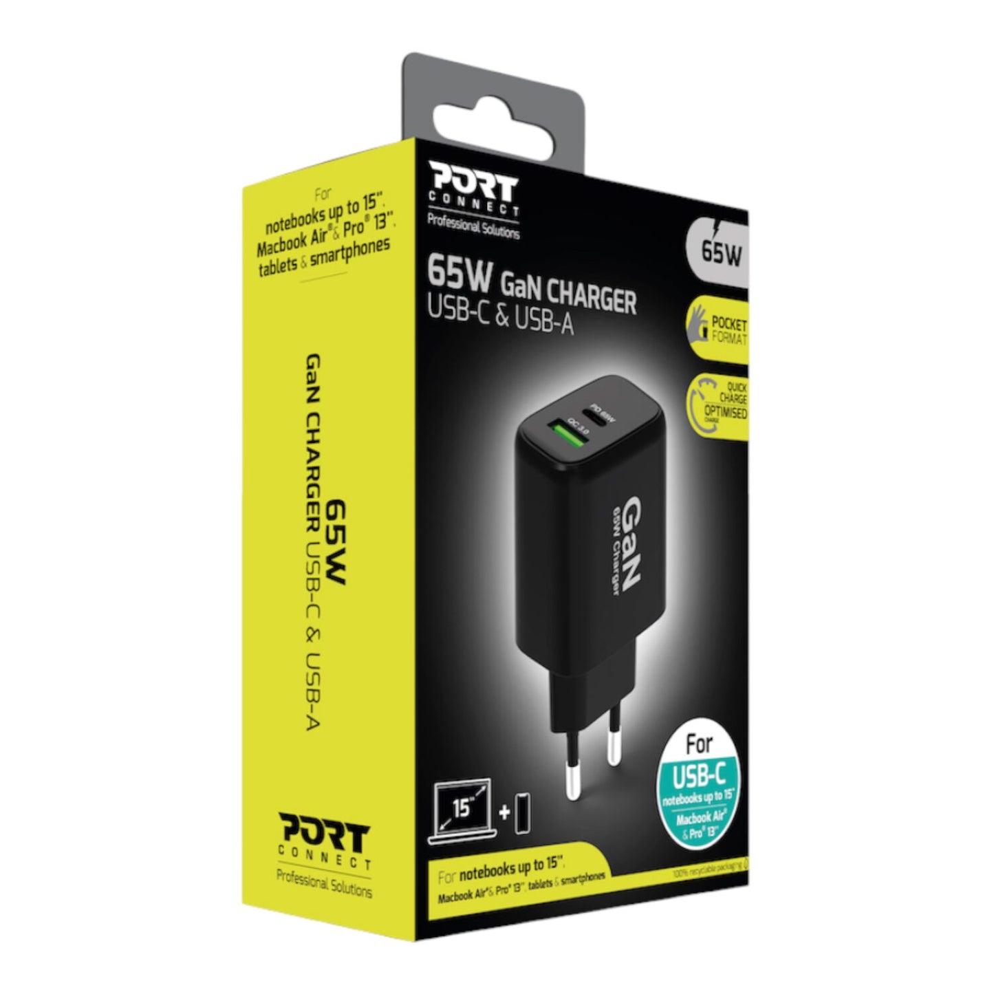 Port PWR ADAPT Universal GAN 65W W/O Cable