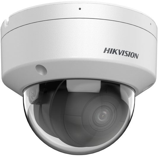 Hikvision AcuSense 8MP dome F1.0 2.8mm lens30m IR  120dB WDR microphone 1 audio/ 1 alarm I/O 12VDC/POE