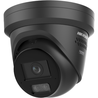 Hikvision ColorVu 8MP turret, 2.8mm lens, 30m hybrid-light, 130dB WDR, array microphone, strobe-light & siren, 12VDC/POE