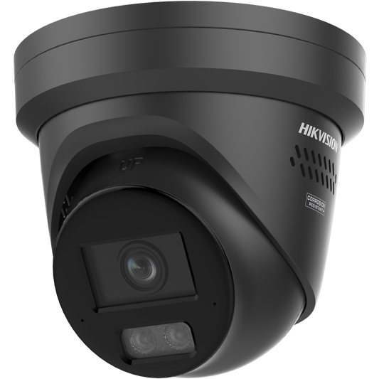 Hikvision ColorVu 8MP turret, 2.8mm lens, 30m hybrid-light, 130dB WDR, array microphone, strobe-light & siren, 12VDC/POE