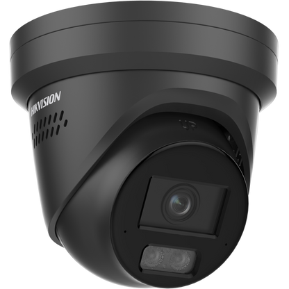 Hikvision ColorVu 8MP turret, 2.8mm lens, 30m hybrid-light, 130dB WDR, array microphone, strobe-light & siren, 12VDC/POE