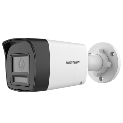 Hikvision Turbo HD 2MP bullet, 2.8mm lens, 20m hybrid light, microphone, two-way audio & siren, 12VDC