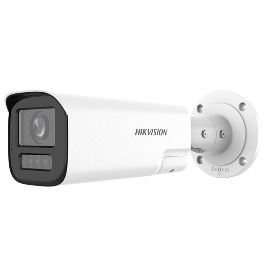 Hikvision Turbo HD 5MP bullet, 2.7-13.5mm lens, 60m hybrid-light, strobe-light & siren, two-way audio, 12VDC