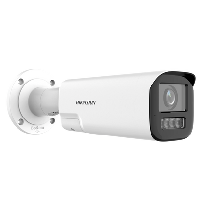 Hikvision Turbo HD 5MP bullet, 2.7-13.5mm lens, 60m hybrid-light, strobe-light & siren, two-way audio, 12VDC