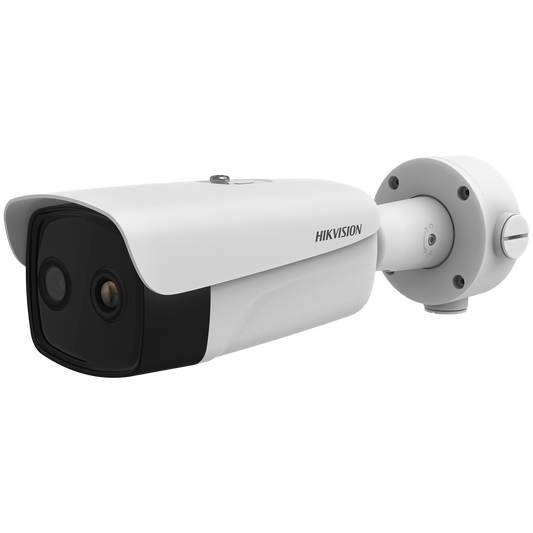 Hikvision Bi-spectrum thermal bullet 15mm thermal + 4MP 6mm optical 50m IR Fire detection VCA  12VDC/24VAC/POE