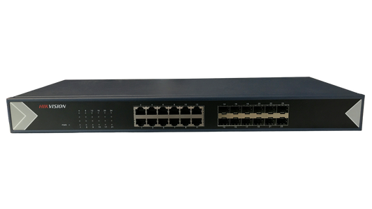 Hikvision 24-port unmanaged switch 12x Gbe ports 12x Gb SFP ports