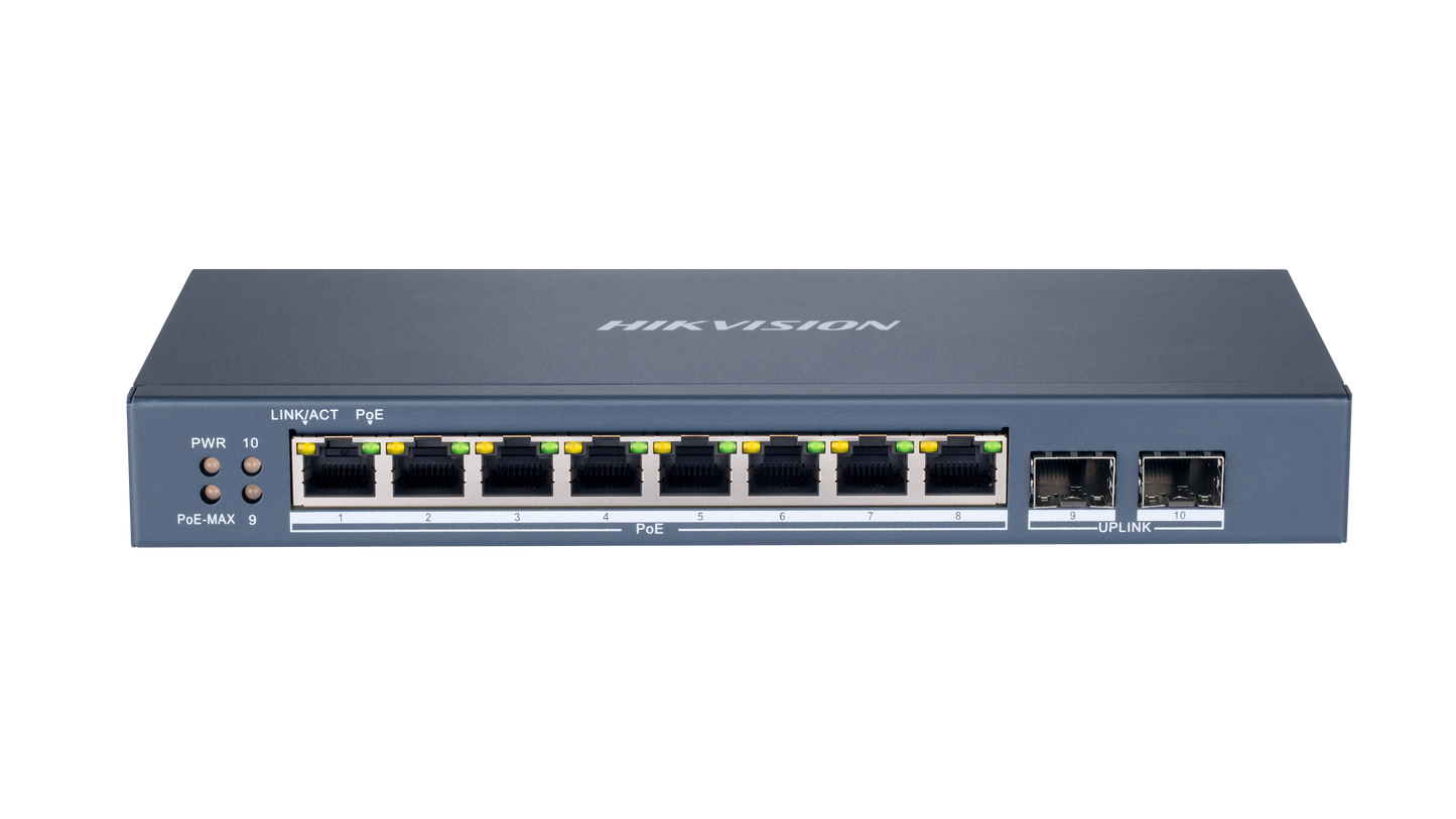 Hikvision DS-3E1510P-SI - 8 Port Smart Gigabit PoE Switch 110W