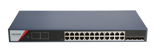Hikvision 24-port smart gigabit POE switch 370w POE budget Hikvision topology management 4SFP ports