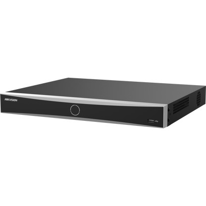 Hikvision Pro series 16ch POE NVR 2 SATA 10TB up to 8MP recording 16 POE ports facial recognition 4/1 alarm IO