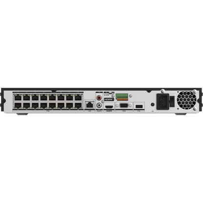 Hikvision Pro series 16ch POE NVR 2 SATA 10TB up to 8MP recording 16 POE ports facial recognition 4/1 alarm IO