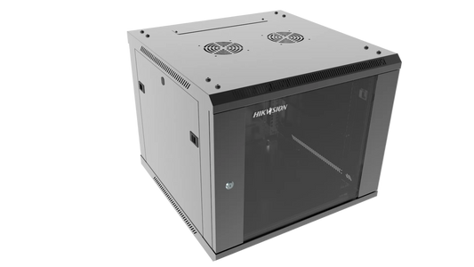 Wallbox 9U Swing Frame + 1 Shelf Glass Door