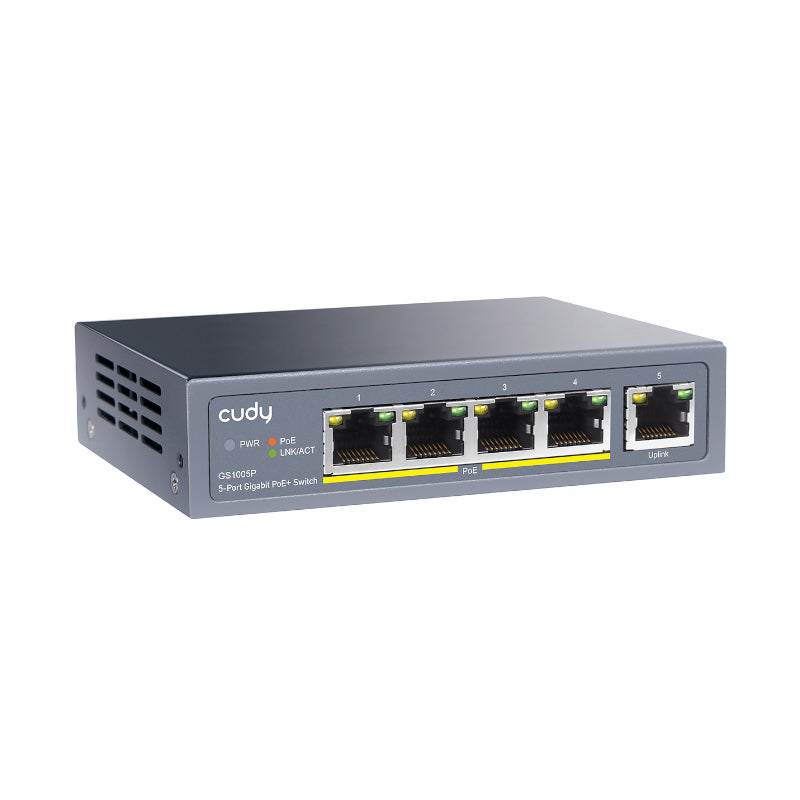 Cudy 5-Port Gigabit Unmanaged PoE+ Switch 60W - Desktop