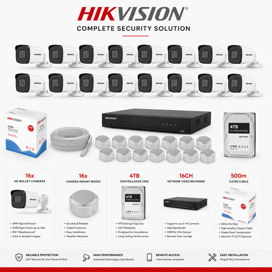 Hikvision 16-Channel NVR IP Surveillance Camera System Bundle