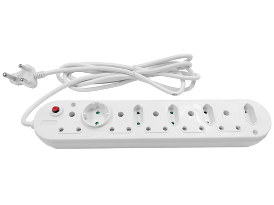 10-way plastic PDU 5x16A 5x5A 3m lead
