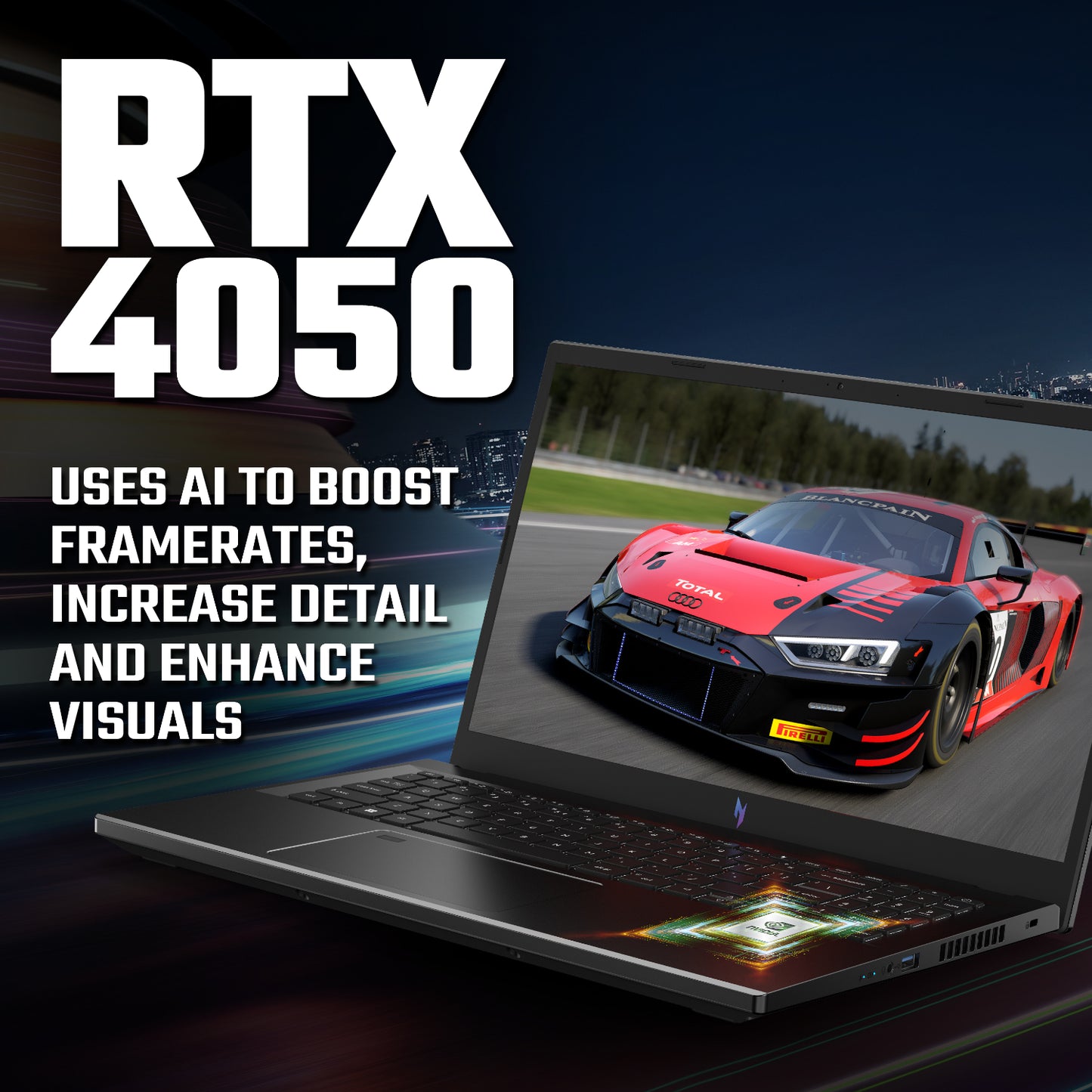 Acer Nitro V 15 Gaming Laptop - AMD Ryzen R7 7735HS | 16GB | 512GB | 15.6" FHD 165Hz | NVIDIA® GeForce RTX™ 4050|Windows 11 Home | Black