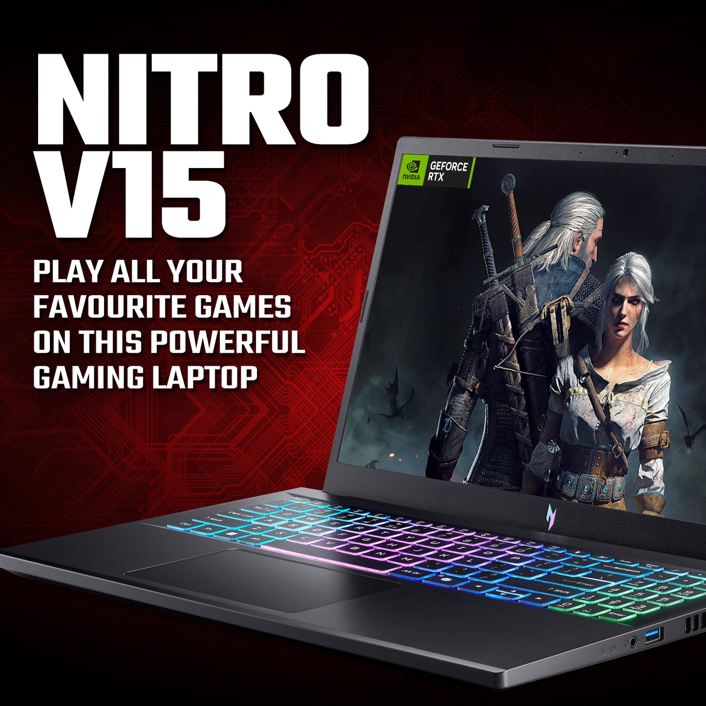 ACER Nitro V AMD Ryzen 5 150| 15,6" FHD IPS 165Hz |NVIDIA® GeForce RTX™ 5050 8G-GDDR7 | 16GB DDR5 Memory|512GB PCIe NVMe SSD |Wifi 6 + BT5 Killer | Backlight Keyboard | Win 11 Home