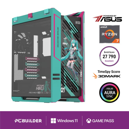 PCBuilder Ryzen 7 9800X3D HATSUNE MIKU Windows 11 Gaming PC