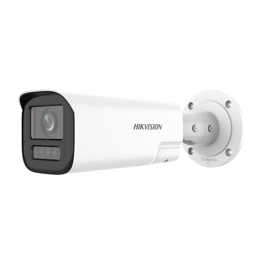 Hikvision Turbo HD 5MP bullet, 2.7-13.5mm lens, 60m hybrid-light, strobe-light & siren, two-way audio, 12VDC