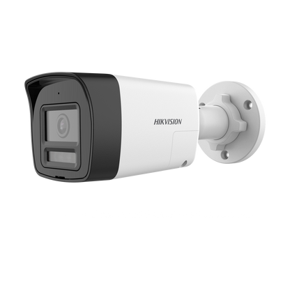 Hikvision Turbo HD 2MP bullet, 2.8mm lens, 20m hybrid light, microphone, two-way audio & siren, 12VDC