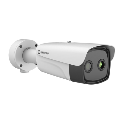 Hikvision Dual lens thermal bullet 25mm thermal lens  12mm optical lens 100m IR Guanlan analytics  12VDC/24VAC/POE