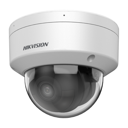 Hikvision AcuSense 4MP dome 30m IR 120dB WDR F1.0 lens microphone 2 audio/ 1 alarm I/O  12VDC/POE