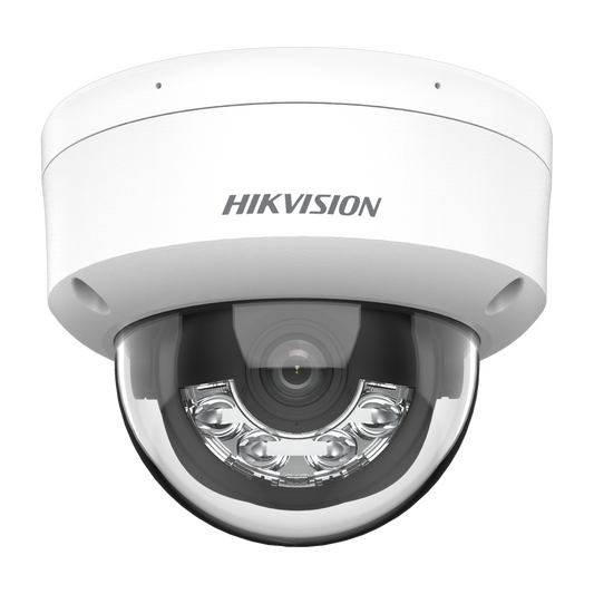Hikvision AcuSense 4MP dome 2.8mm lens  40m hybrid-light 120dB WDR alarm & audio I/O 12VDC/POE