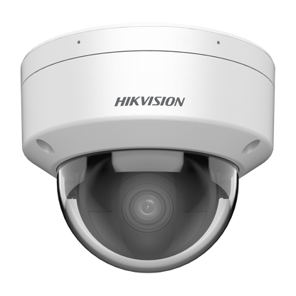 Hikvision AcuSense 8MP dome F1.0 2.8mm lens30m IR  120dB WDR microphone 1 audio/ 1 alarm I/O 12VDC/POE