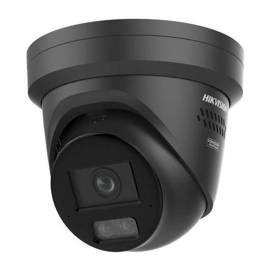 Hikvision ColorVu 8MP turret, 2.8mm lens, 30m hybrid-light, 130dB WDR, array microphone, strobe-light & siren, 12VDC/POE