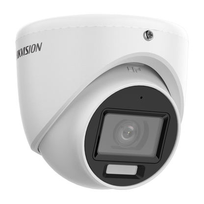 Hikvision Turbo HD 2MP hybrid light metal turret 2.8mm lens 20m IR/20m white light  microphone  12VDC