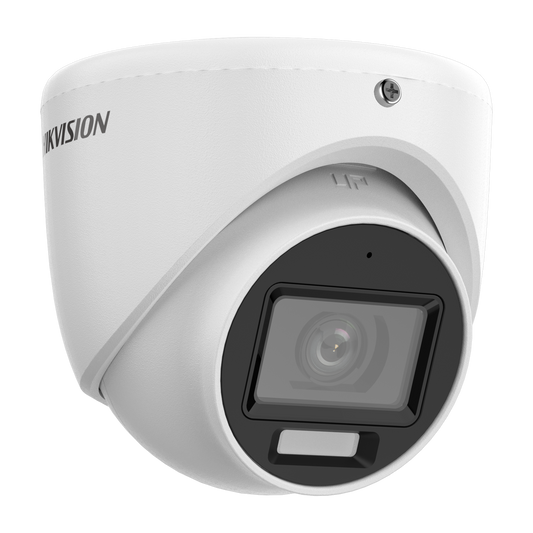 Hikvision Turbo HD 2MP hybrid light metal turret 2.8mm lens 20m IR/20m white light  microphone  12VDC