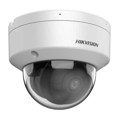Hikvision AcuSense 4MP dome 30m IR 120dB WDR F1.0 lens microphone 2 audio/ 1 alarm I/O  12VDC/POE